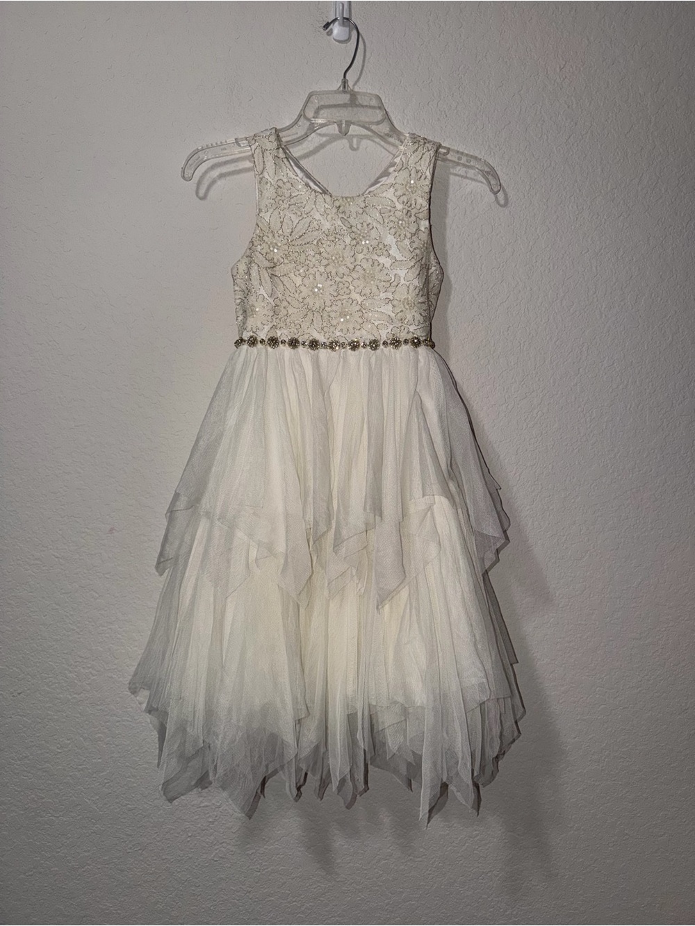 American Princess Ivory Lace and Tulle Layered Dress
